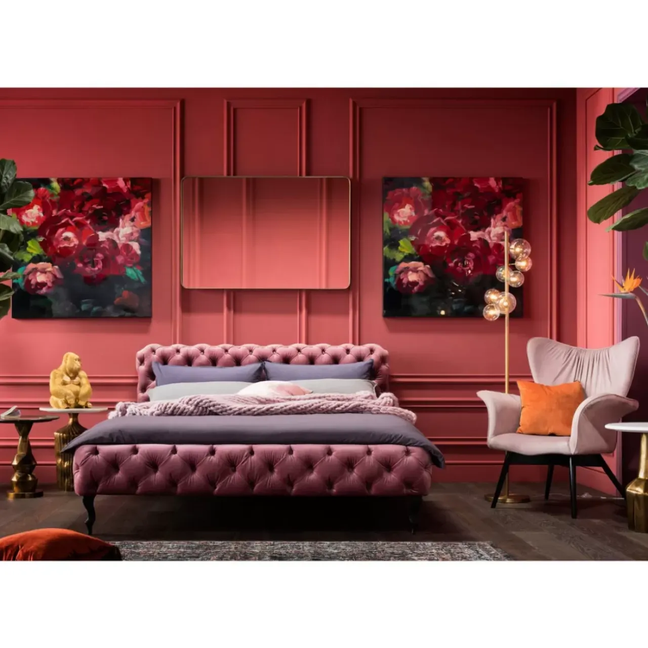 Betten-KARE Design Bett Desire Velvet Rose 180X200Cm