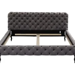 Betten-KARE Design Bett Desire Velvet Silbergrau 160X200 Cm