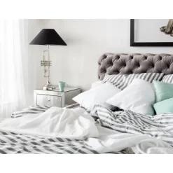 Betten-KARE Design Bett Desire Velvet Silbergrau 160X200 Cm