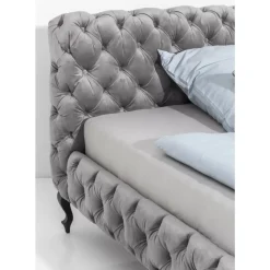 Betten-KARE Design Bett Desire Velvet Silbergrau 200X200Cm