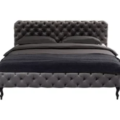 Betten-KARE Design Bett Desire Velvet Silbergrau 200X200Cm