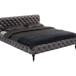 Betten-KARE Design Bett Desire Velvet Silbergrau 200X200Cm