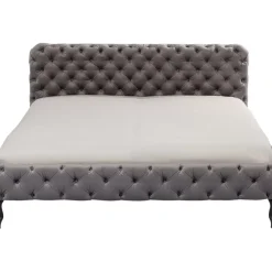 Betten-KARE Design Bett Desire Velvet Silbergrau 180X200 Cm