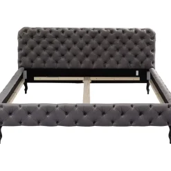 Betten-KARE Design Bett Desire Velvet Silbergrau 180X200 Cm