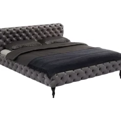 Betten-KARE Design Bett Desire Velvet Silbergrau 180X200 Cm