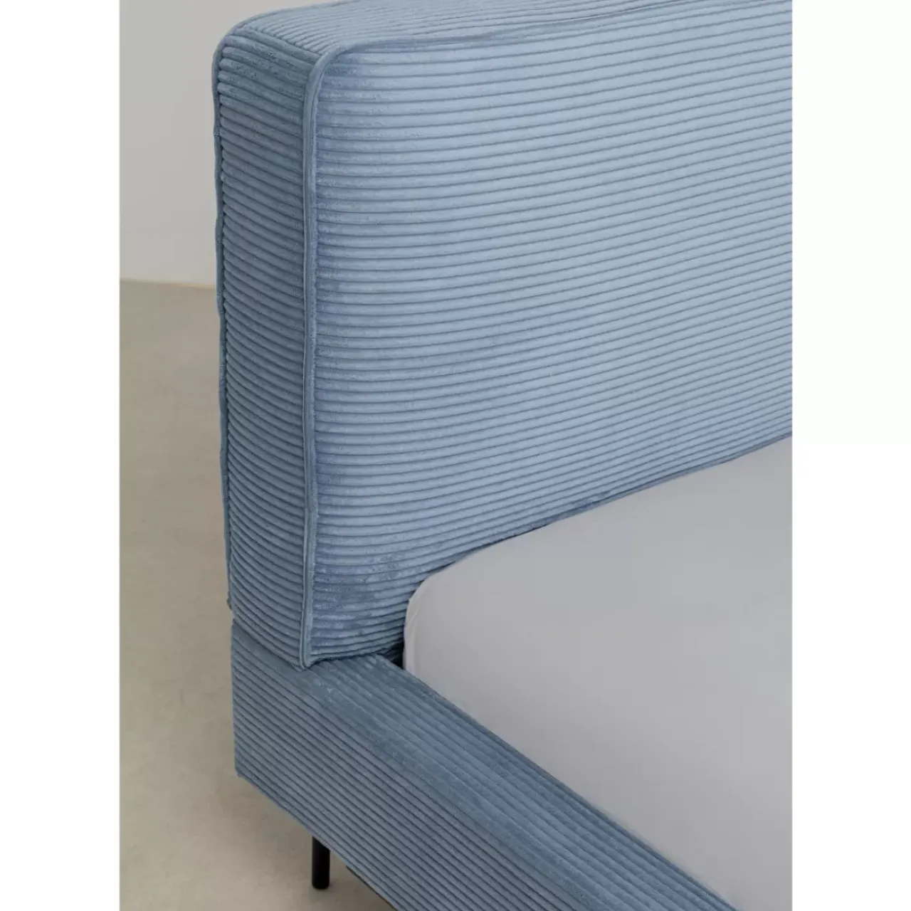Betten-KARE Design Bett East Side Cord Blau 180X200Cm