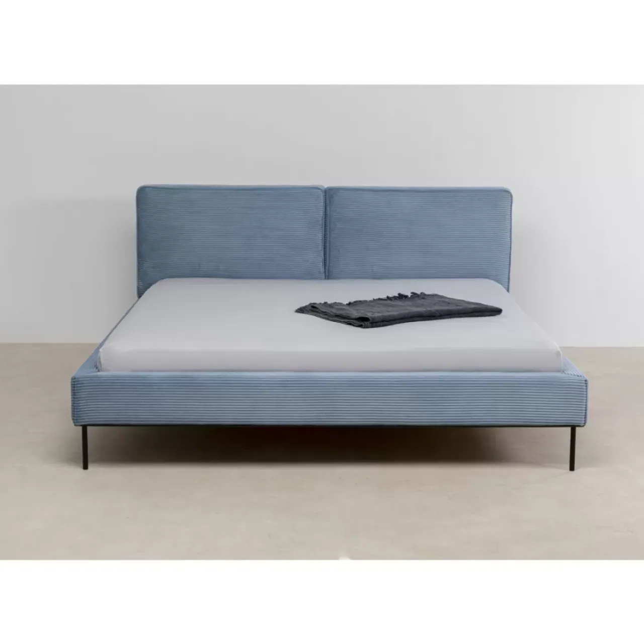 Betten-KARE Design Bett East Side Cord Blau 180X200Cm