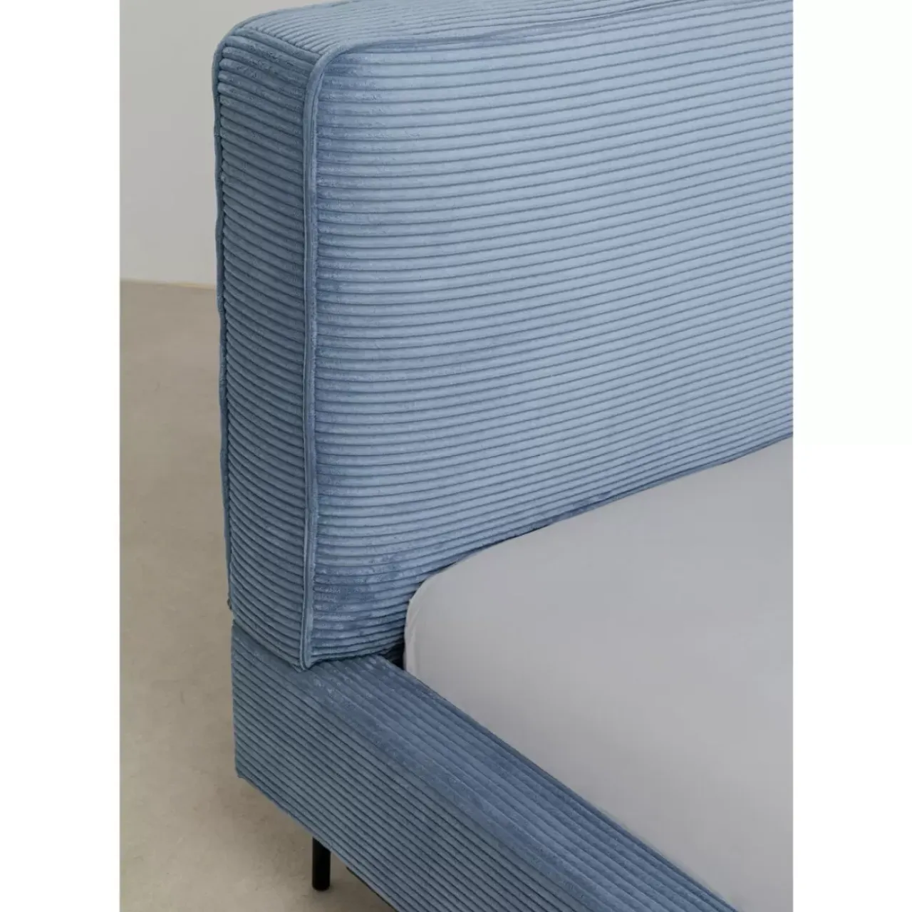 Betten-KARE Design Bett East Side Cord Blau 160X200Cm