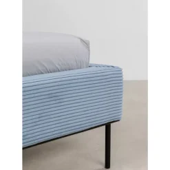 Betten-KARE Design Bett East Side Cord Blau 160X200Cm