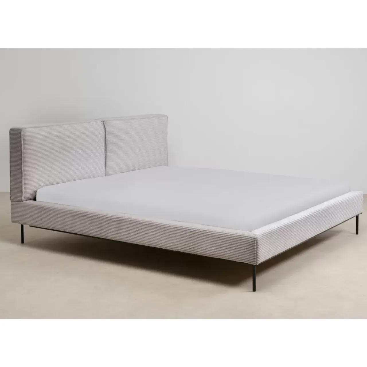Betten-KARE Design Bett East Side Cord Grau 180X200Cm