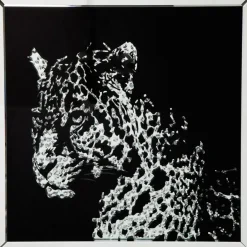 Bilder-KARE Design Bild Frame Mirror Leopard 80X80Cm