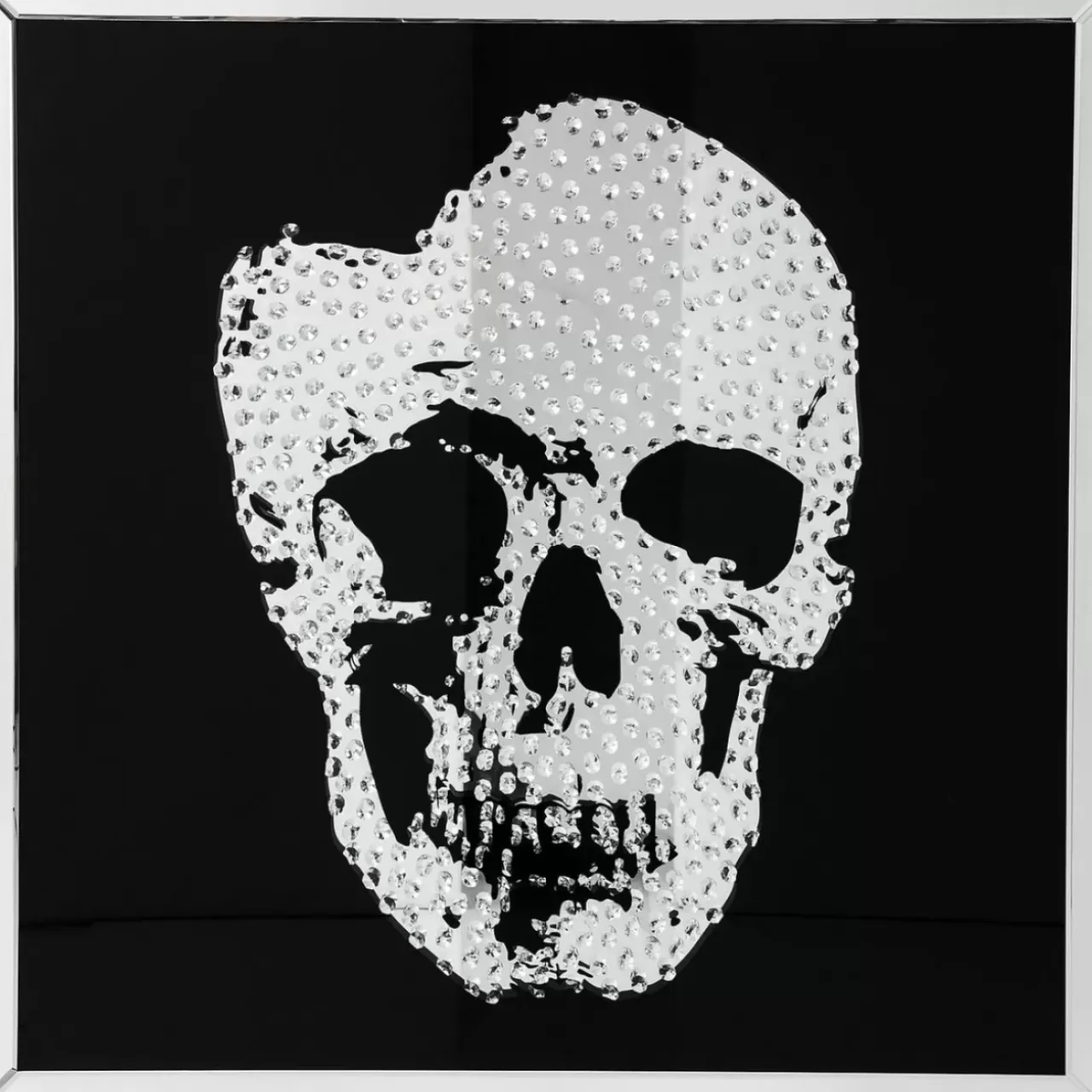 Bilder-KARE Design Bild Frame Mirror Skull 100X100Cm