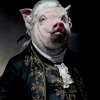 Bilder-KARE Design Bild Glas Gentleman Pig 120X120