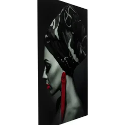 Bilder-KARE Design Bild Glas Lady Red Earring 80X120