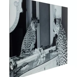 Bilder-KARE Design Bild Glas Metallic Gepard 100X150