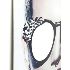 Bilder-KARE Design Bild Glas Metallic Girlie 120X120Cm