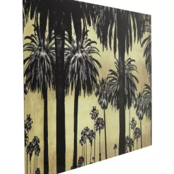 Bilder-KARE Design Bild Glas Metallic Palms 180X120Cm