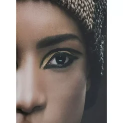 Bilder-KARE Design Bild Glas Royal Headdress Face 150X100Cm