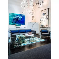 Bilder-KARE Design Bild Glas Swimming Elephant 180X120Cm