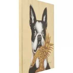 Bilder-KARE Design Bild Touched Dog With Pineapple 80X80Cm