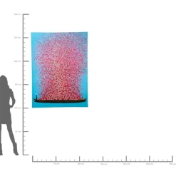 Bilder-KARE Design Bild Touched Flower Boat Blau Pink 160X120Cm