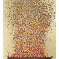 Bilder-KARE Design Bild Touched Flower Boat Gold Rot 120X160Cm