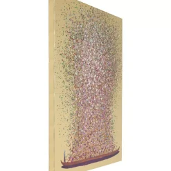 Bilder-KARE Design Bild Touched Flower Boat Gold Pink 160X120Cm