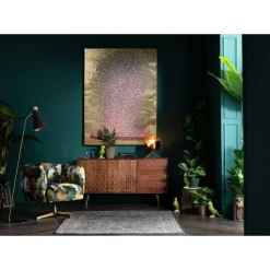 Bilder-KARE Design Bild Touched Flower Boat Gold Pink 160X120Cm