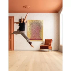 Bilder-KARE Design Bild Touched Flower Boat Gold Pink 160X120Cm