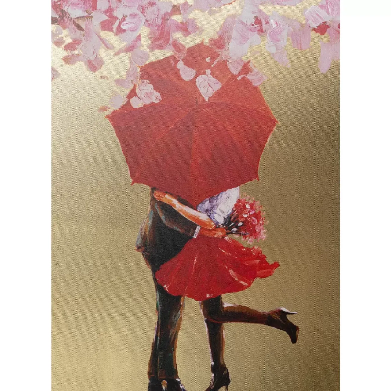 Bilder-KARE Design Bild Touched Flower Couple Gold Pink 160X120Cm