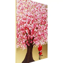 Bilder-KARE Design Bild Touched Flower Couple Gold Pink 160X120Cm