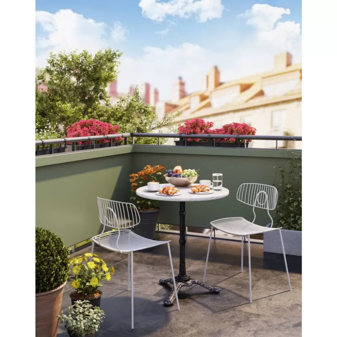 Outdoormöbel-KARE Design Bistrotisch Kaffeehaus Rund Weiss O60