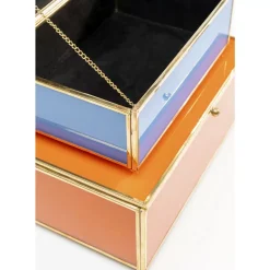 Aufbewahrung & Ordnung-KARE Design Box Neomi Orange Blau (2/Set)
