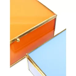 Aufbewahrung & Ordnung-KARE Design Box Neomi Orange Blau (2/Set)