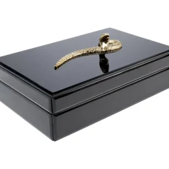 Aufbewahrung & Ordnung-KARE Design Box Snake Bite Schwarz 28X7Cm