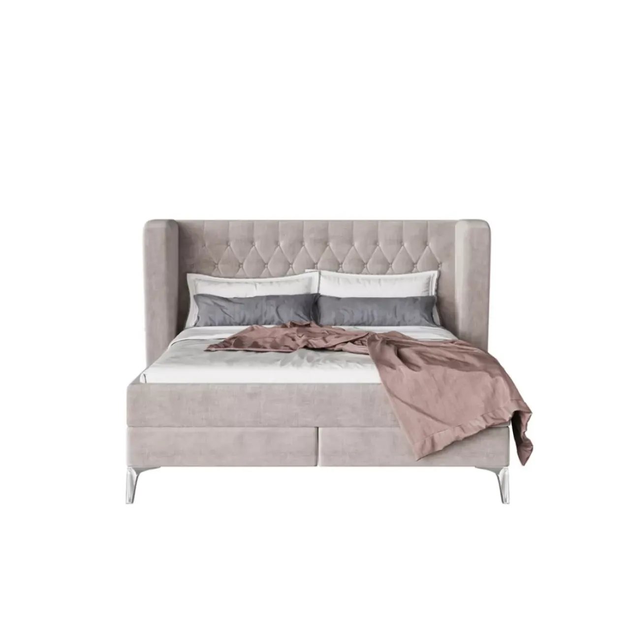 Betten-KARE Design Boxspringbett Benito Moon Creme 160X200Cm