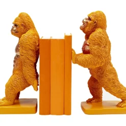 Deko & Geschenkartikel-KARE Design Buchstutze Gorilla Orange (2/Set)