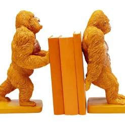 Deko & Geschenkartikel-KARE Design Buchstutze Gorilla Orange (2/Set)