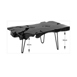 Tische-KARE Design Couchtisch Aspen Schwarz 100X40