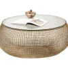 Tische-KARE Design Couchtisch Cesta Gold