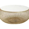 Tische-KARE Design Couchtisch Cesta Marmor Gold O100Cm