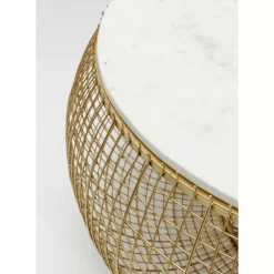 Tische-KARE Design Couchtisch Cesta Marmor Gold O100Cm