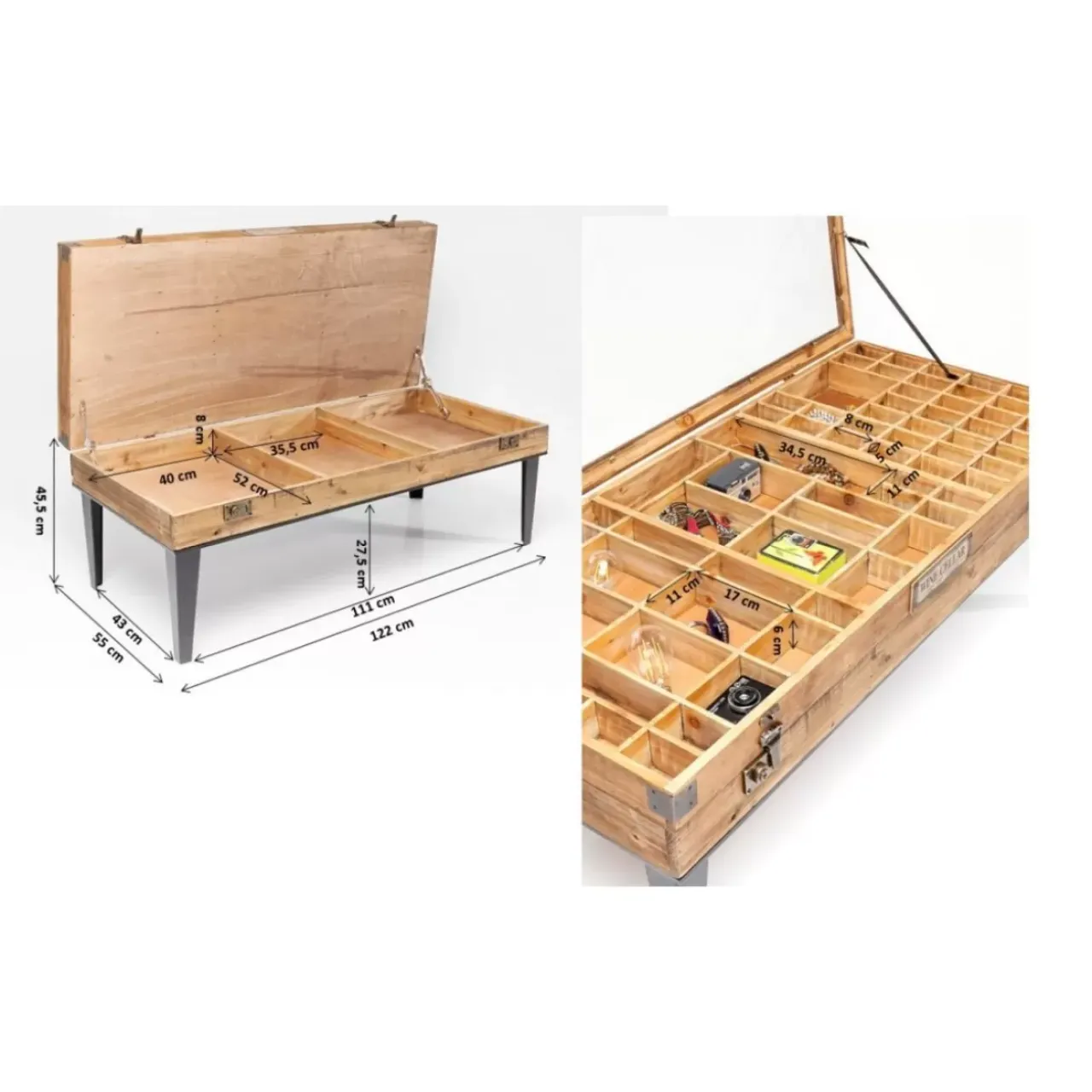 Tische-KARE Design Couchtisch Collector Nature 122X55Cm