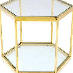 Tische-KARE Design Couchtisch Comb Gold 45
