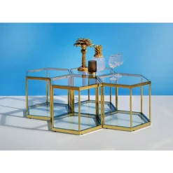 Tische-KARE Design Couchtisch Comb Gold 45
