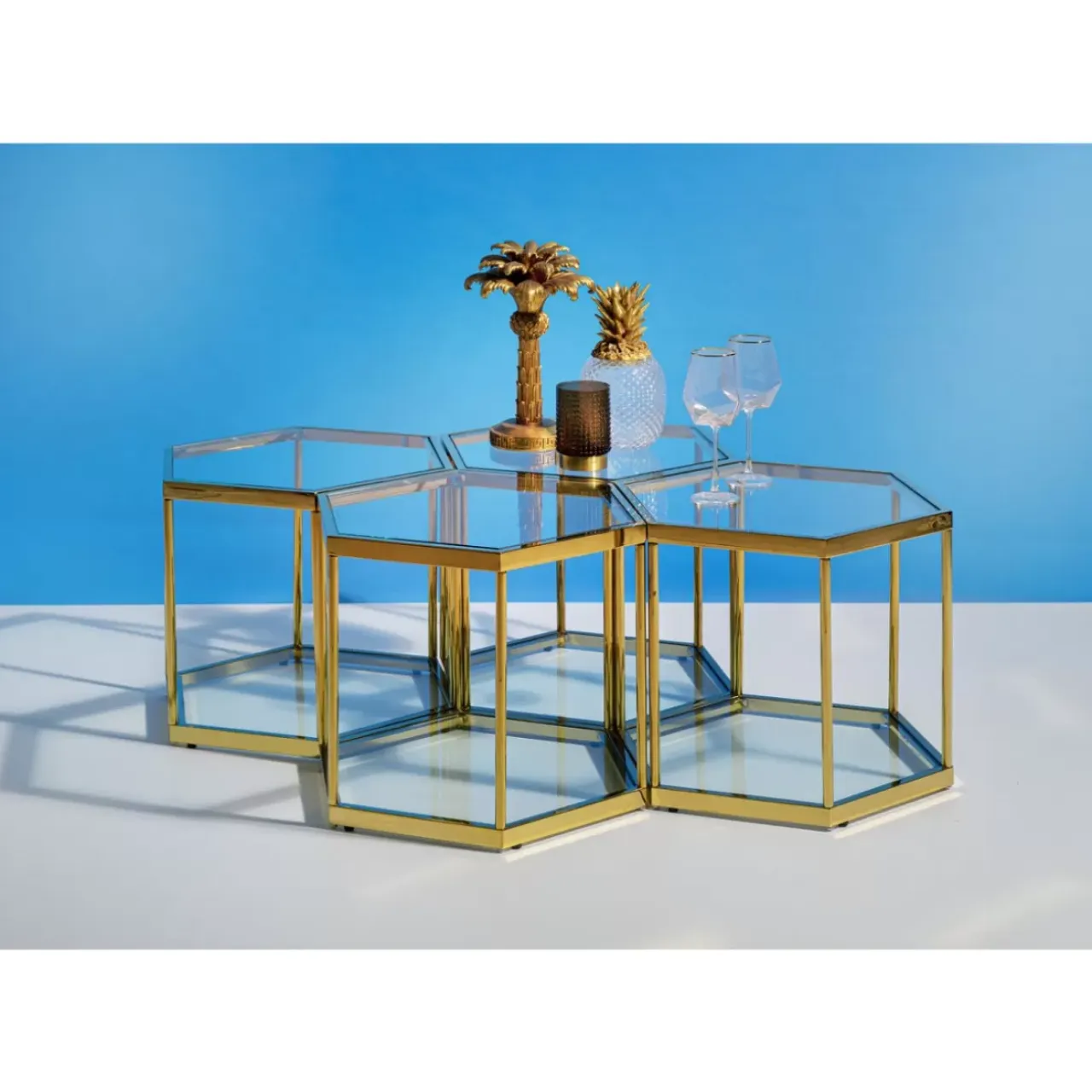 Tische-KARE Design Couchtisch Comb Gold 45
