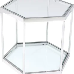 Tische-KARE Design Couchtisch Comb Silber 45