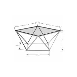 Tische-KARE Design Couchtisch Cristallo 80X80