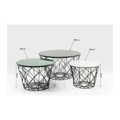 Tische-KARE Design Couchtisch East Coast Rund (3/Set)
