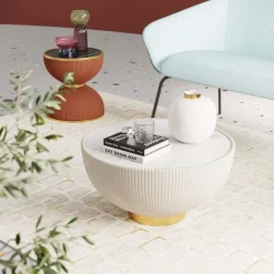 Tische-KARE Design Couchtisch Endless Vegas Weis O71Cm